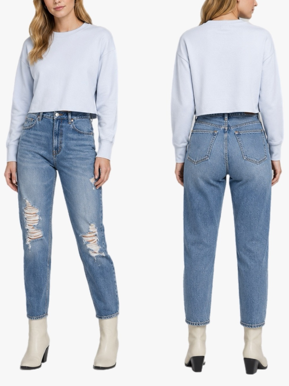 Wild Fable Highest Rise Distressed Mom Jeans Size 2 Medium Wash